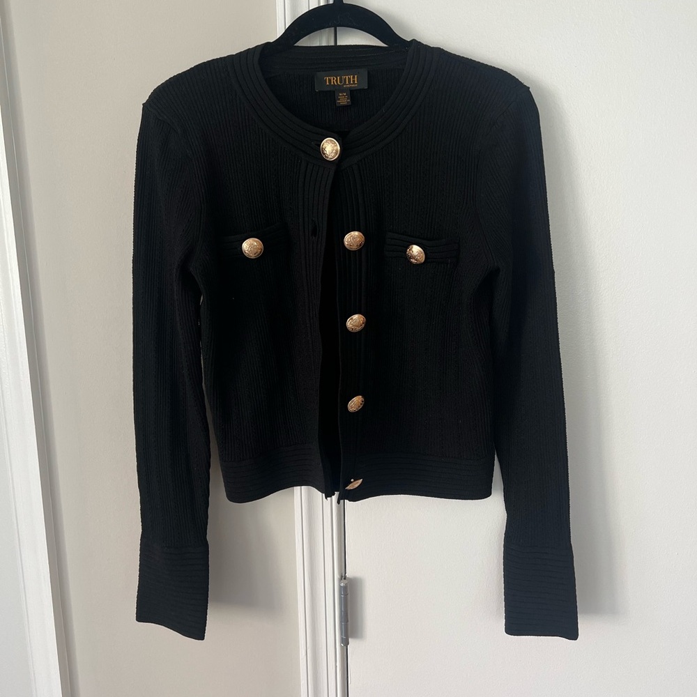 Truth Black Sweater with Gold Accents